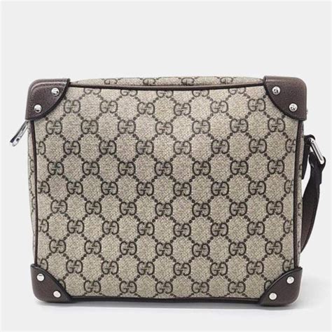 gucci beige and ebony supreme|GUCCI GG Supreme Monogram Textured Calfskin Medium .